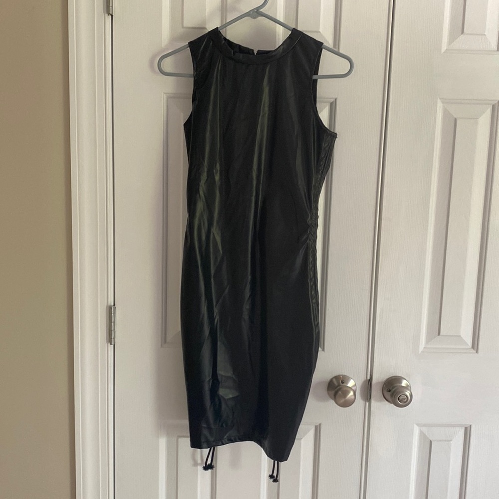 Faux leather dress